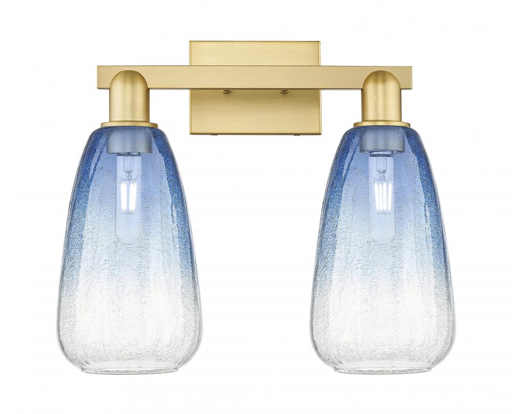 Brookhaven Almond - 2 Light - 16 inch - Satin Gold - Bath Vanity Light