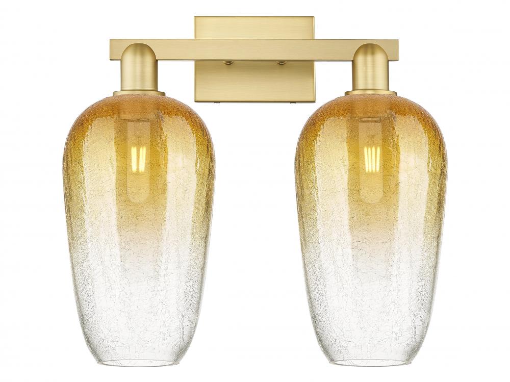 Brookhaven Flute - 2 Light - 16 inch - Satin Gold - Bath Vanity Light