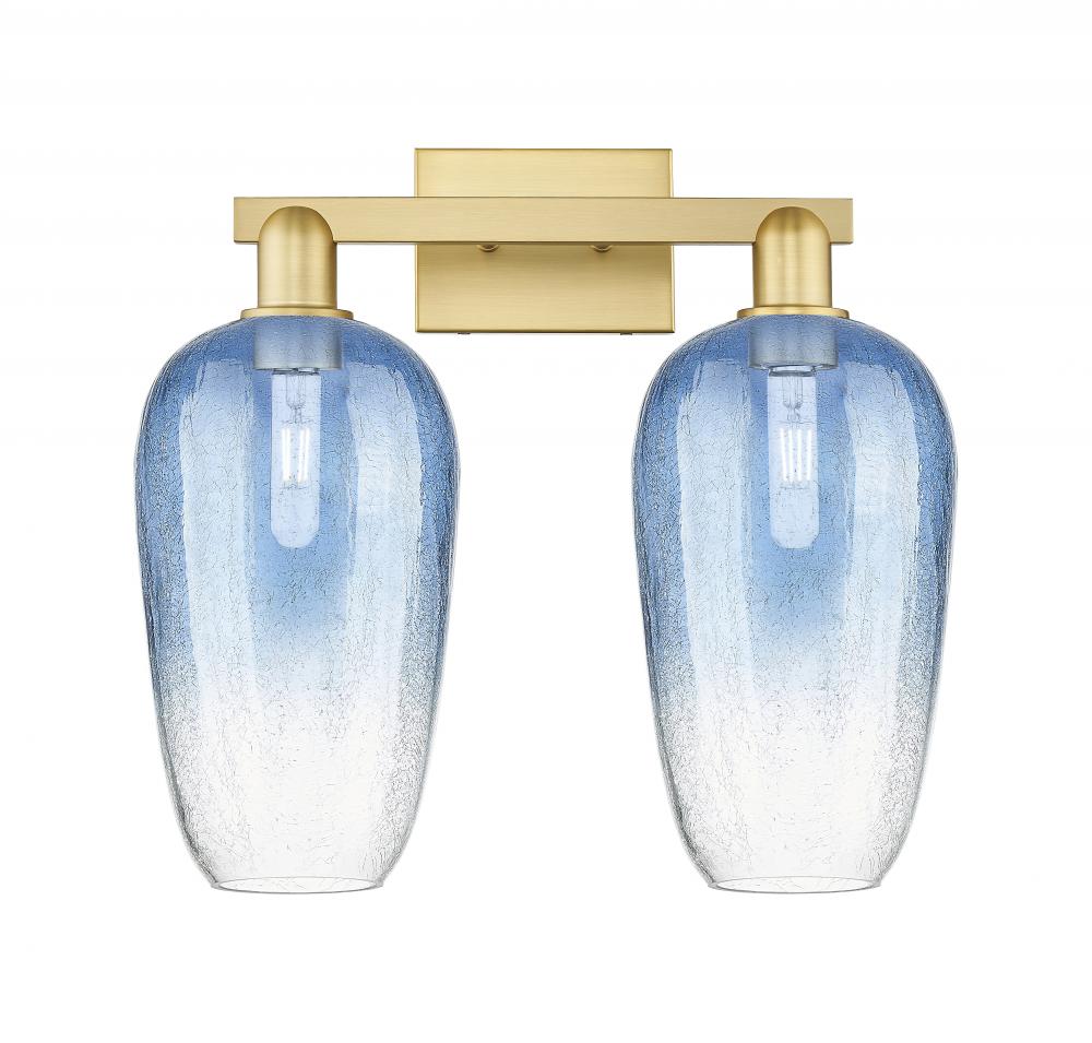 Brookhaven Flute - 2 Light - 16 inch - Satin Gold - Bath Vanity Light