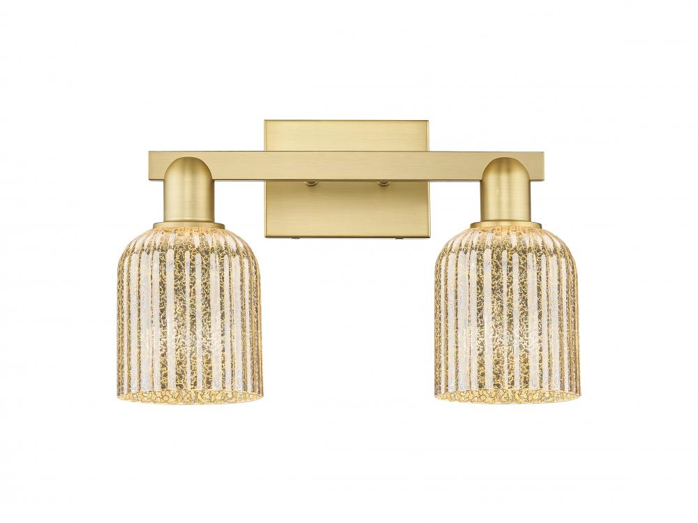Bridal Veil - 2 Light - 16 inch - Satin Gold - Bath Vanity Light