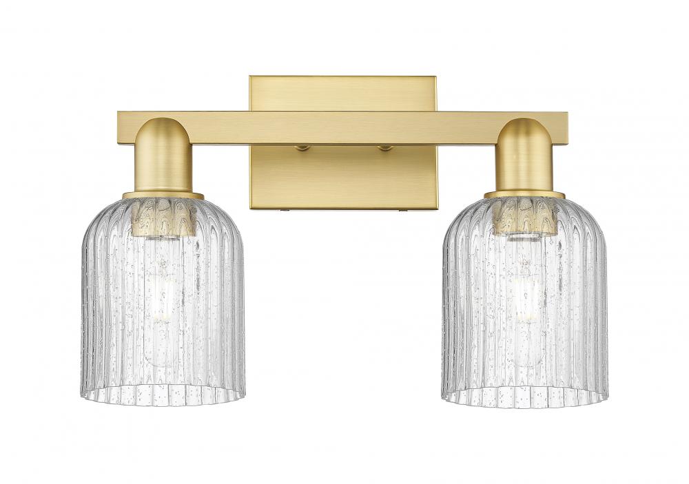 Bridal Veil - 2 Light - 16 inch - Satin Gold - Bath Vanity Light