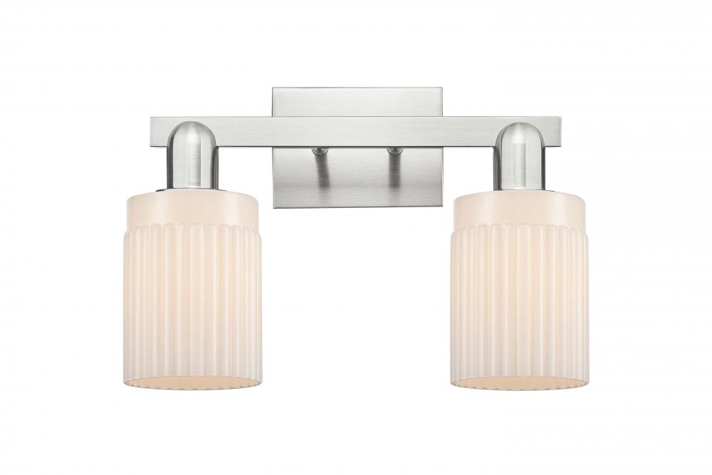 Hadley - 2 Light - 16 inch - Brushed Satin Nickel - Bath Vanity Light