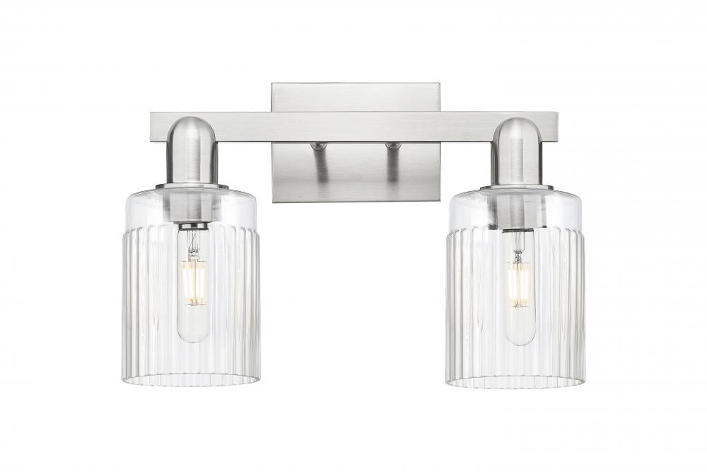 Hadley - 2 Light - 16 inch - Brushed Satin Nickel - Bath Vanity Light