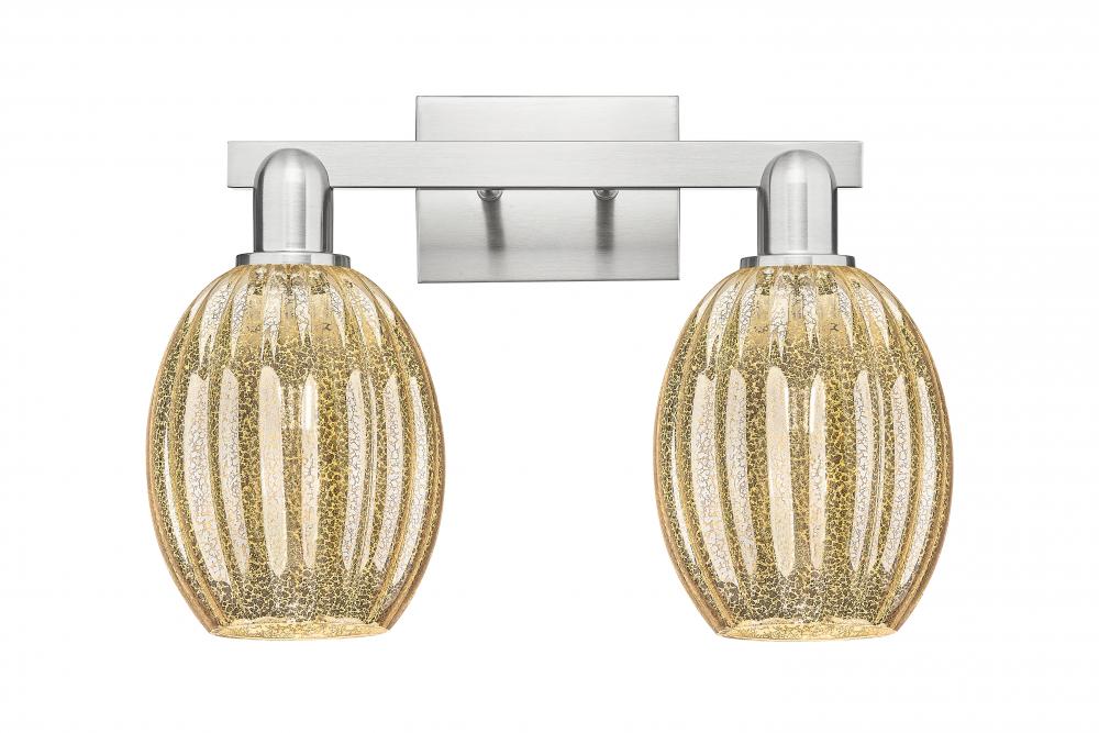 Preston Bulb - 2 Light - 16 inch - Brushed Satin Nickel - Bath Vanity Light