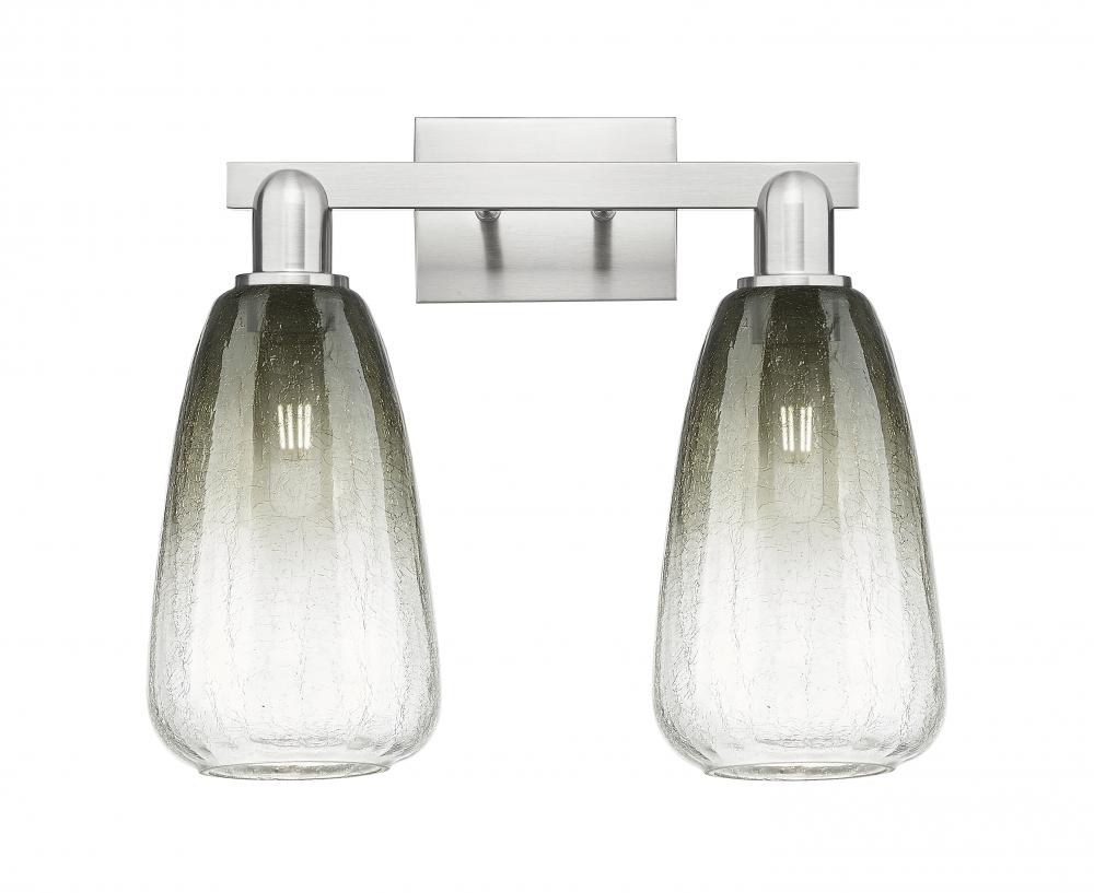 Brookhaven Almond - 2 Light - 16 inch - Brushed Satin Nickel - Bath Vanity Light