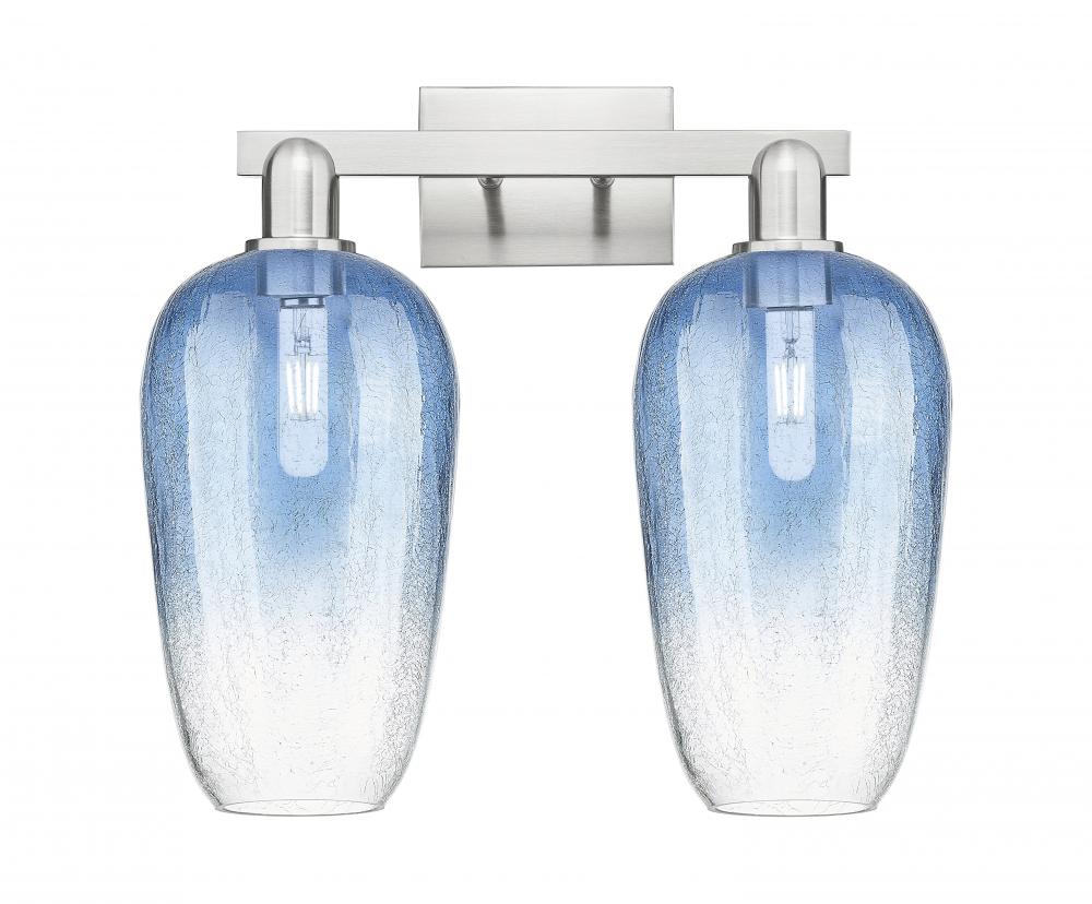 Brookhaven Flute - 2 Light - 16 inch - Brushed Satin Nickel - Bath Vanity Light