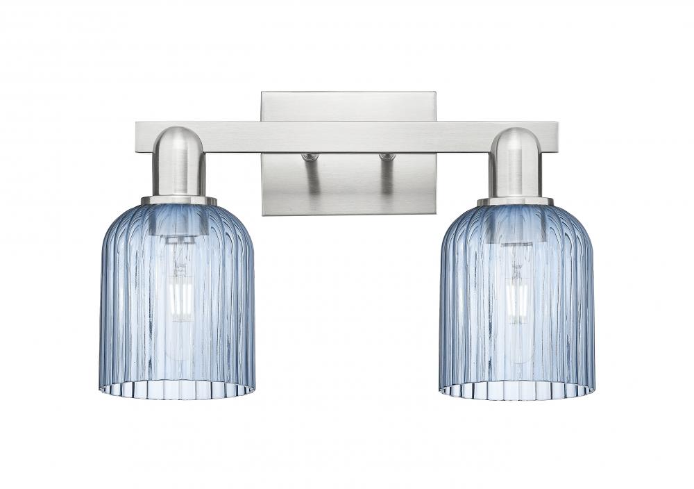 Bridal Veil - 2 Light - 16 inch - Brushed Satin Nickel - Bath Vanity Light