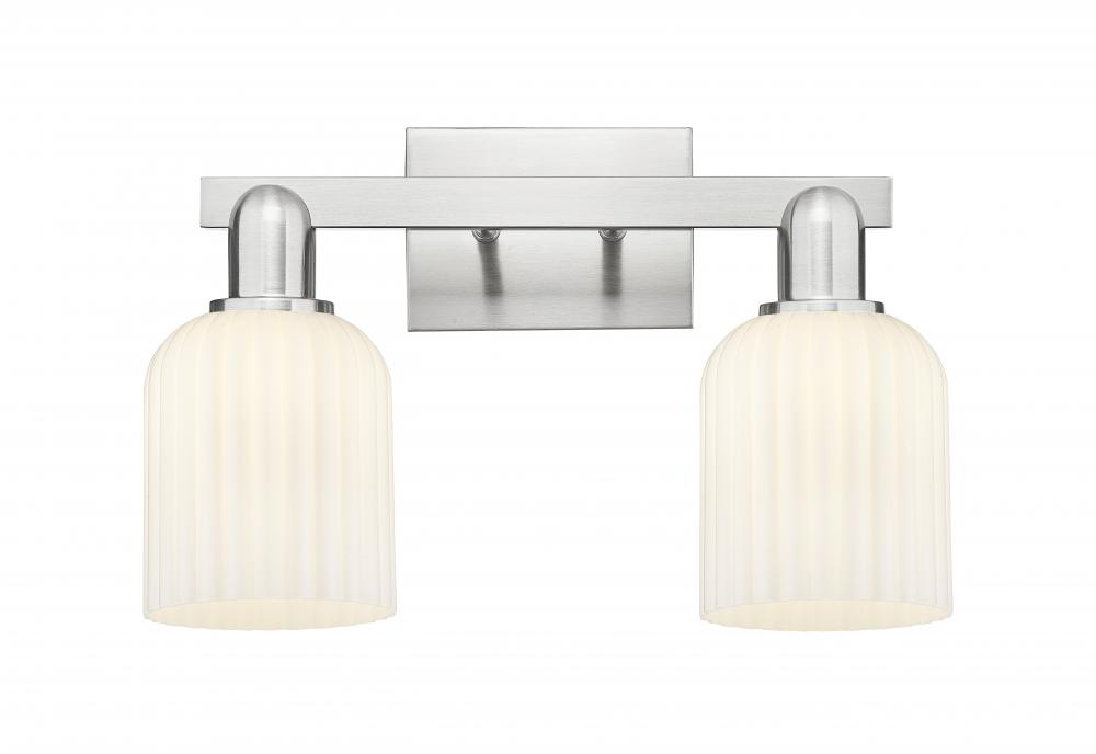 Bridal Veil - 2 Light - 16 inch - Brushed Satin Nickel - Bath Vanity Light
