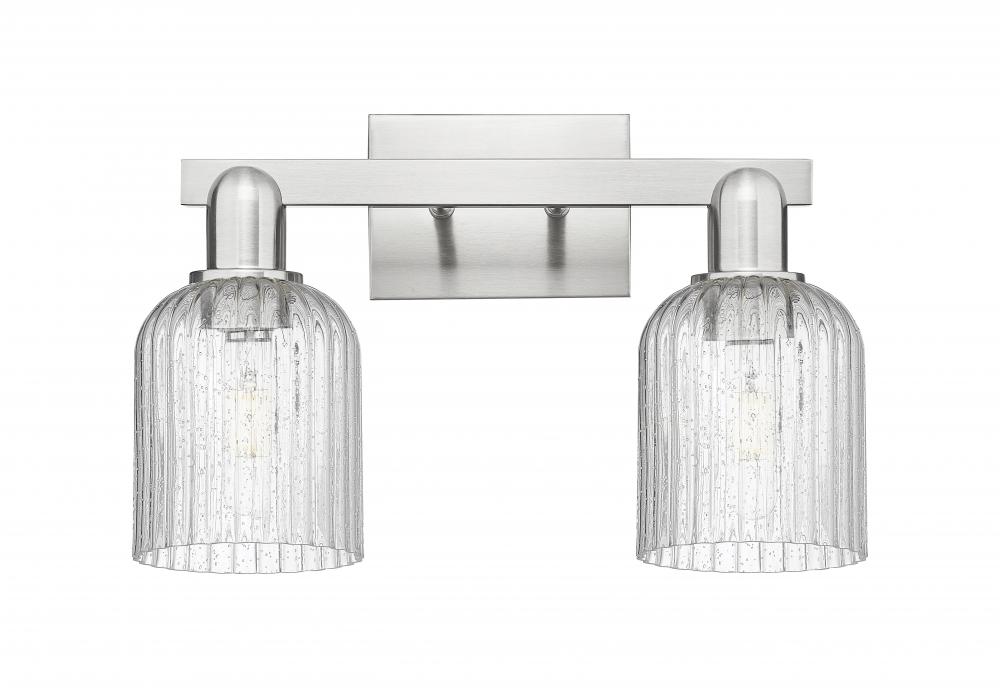 Bridal Veil - 2 Light - 16 inch - Brushed Satin Nickel - Bath Vanity Light
