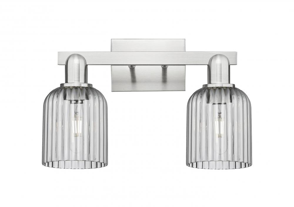 Bridal Veil - 2 Light - 16 inch - Brushed Satin Nickel - Bath Vanity Light