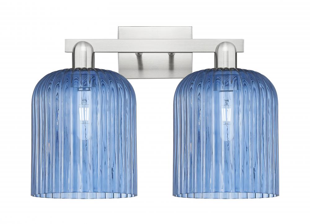 Bridal Veil - 2 Light - 19 inch - Brushed Satin Nickel - Bath Vanity Light