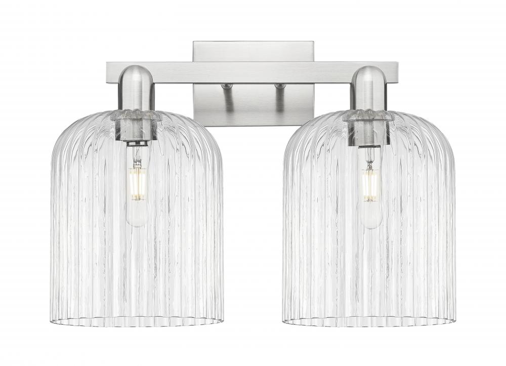 Bridal Veil - 2 Light - 19 inch - Brushed Satin Nickel - Bath Vanity Light