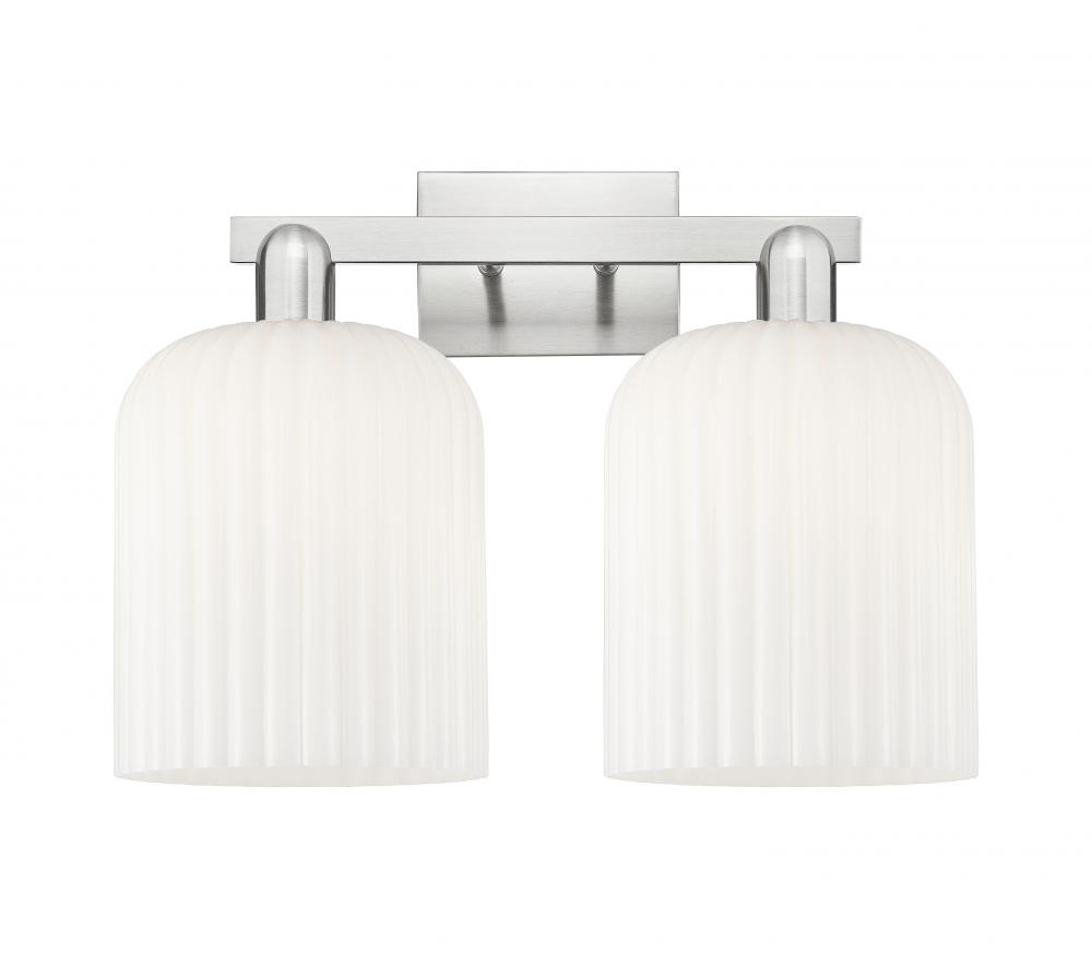 Bridal Veil - 2 Light - 19 inch - Brushed Satin Nickel - Bath Vanity Light