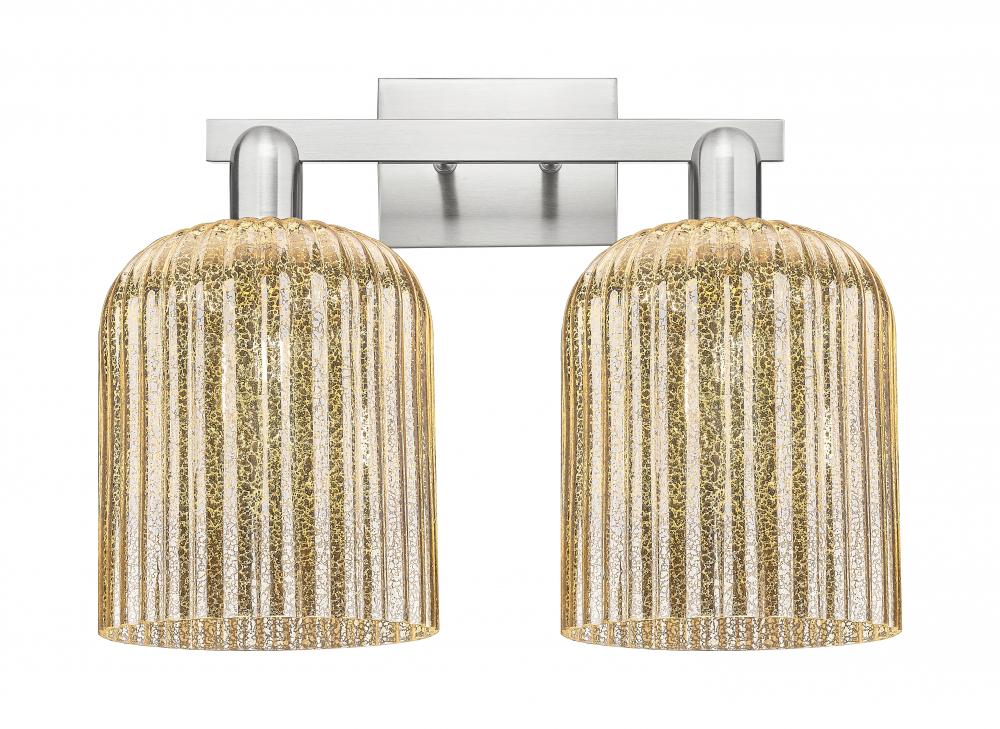 Bridal Veil - 2 Light - 19 inch - Brushed Satin Nickel - Bath Vanity Light