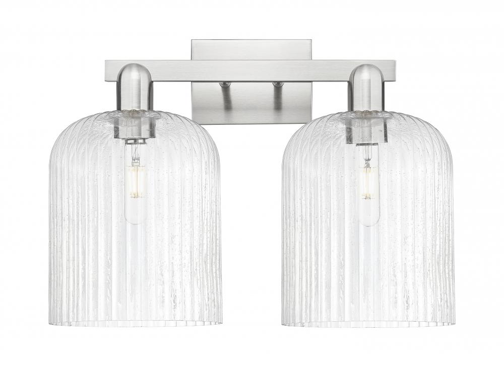 Bridal Veil - 2 Light - 19 inch - Brushed Satin Nickel - Bath Vanity Light