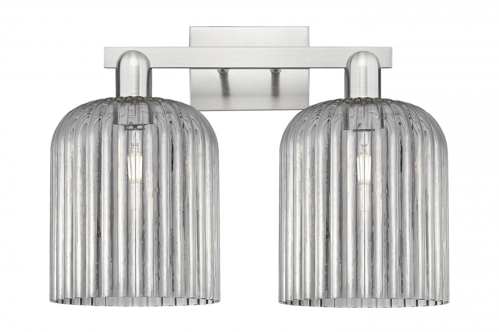 Bridal Veil - 2 Light - 19 inch - Brushed Satin Nickel - Bath Vanity Light