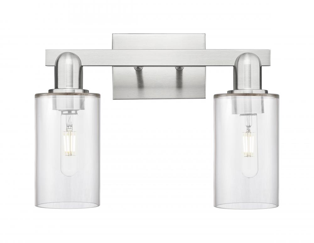 Clymer - 2 Light - 15 inch - Brushed Satin Nickel - Bath Vanity Light