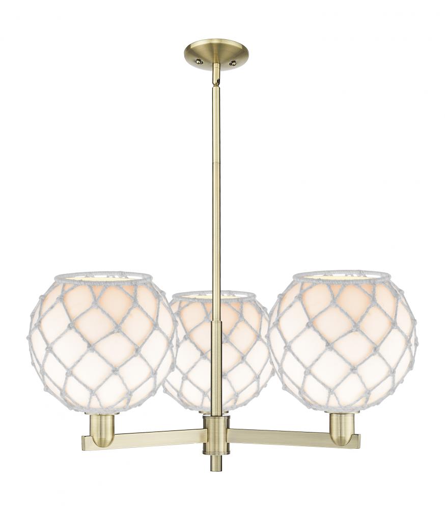 Farmhouse Rope - 3 Light - 32 inch - Antique Brass - Stem hung - Pendant