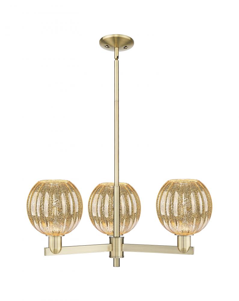 Preston Globe - 3 Light - 18 inch - Antique Brass - Pendant