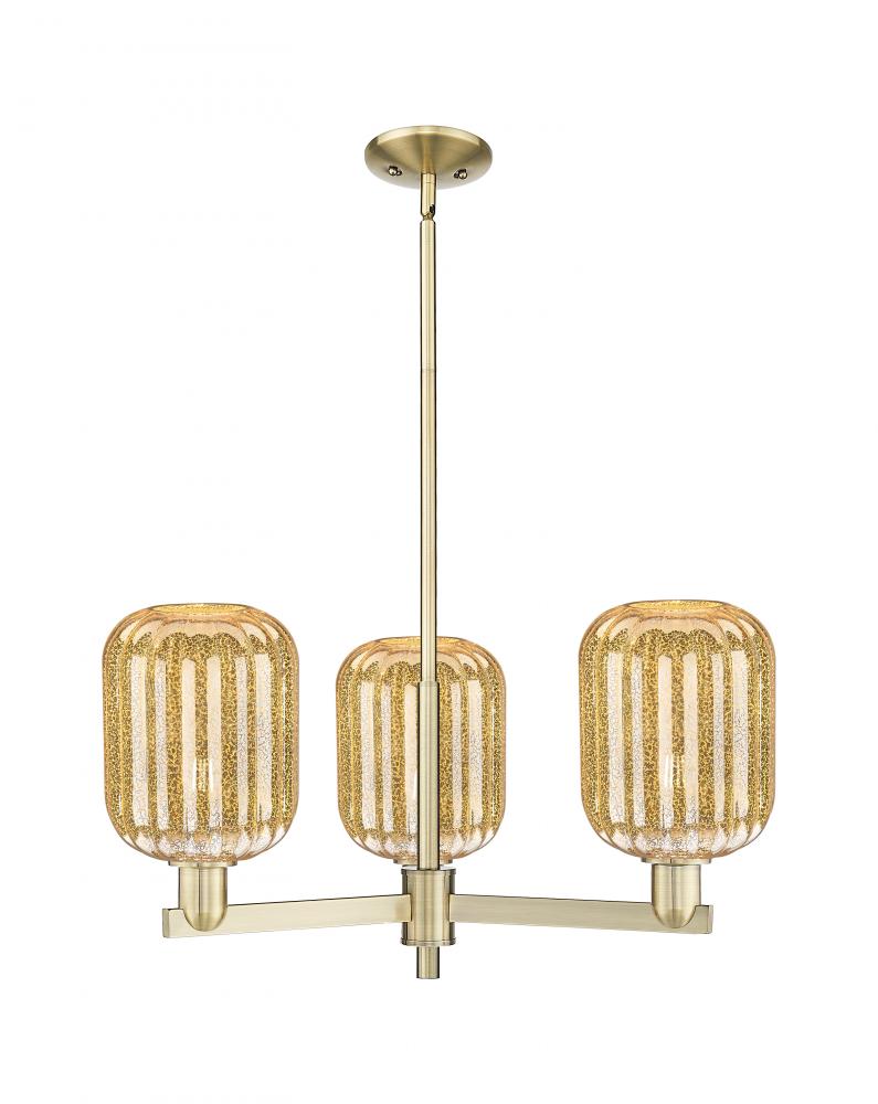 Preston Cylinder - 3 Light - 18 inch - Antique Brass - Pendant
