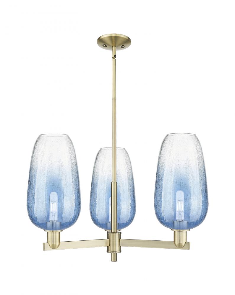 Brookhaven Flute - 3 Light - 18 inch - Antique Brass - Pendant