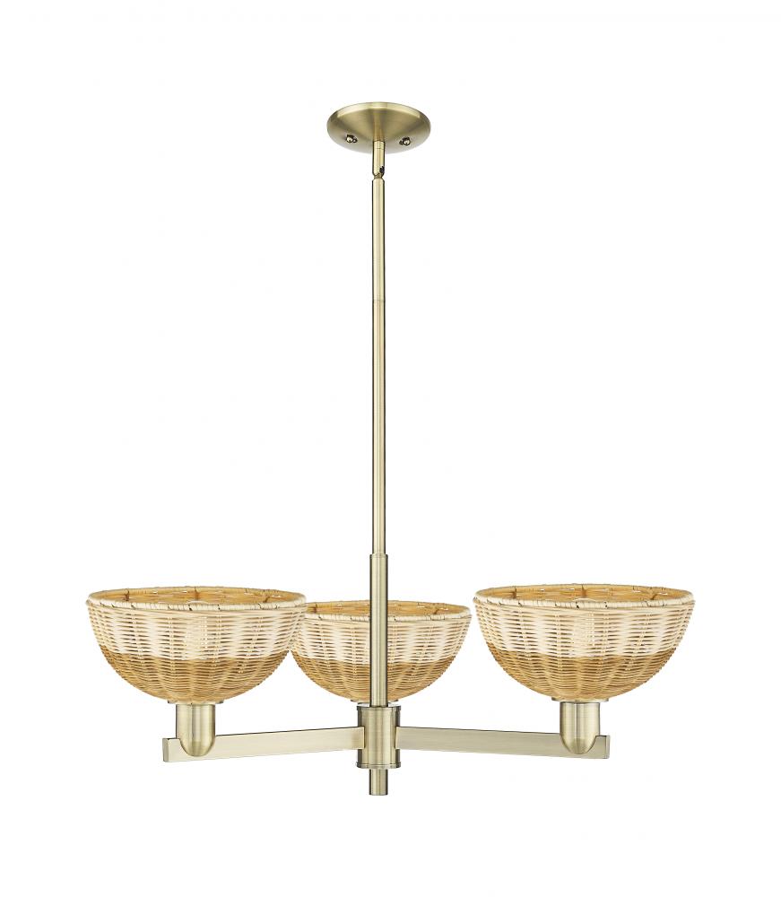 Bristol Natural II - 3 Light - 31 inch - Antique Brass - Stem hung - Pendant