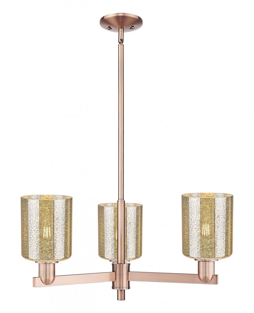 Cobbleskill - 3 Light - 27 inch - Antique Copper - Stem hung - Pendant