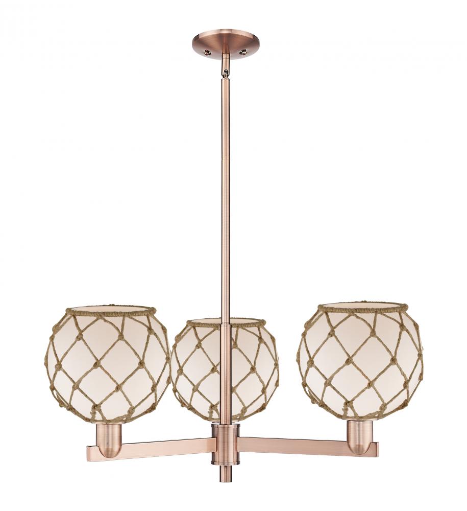 Farmhouse Rope - 3 Light - 30 inch - Antique Copper - Stem hung - Pendant