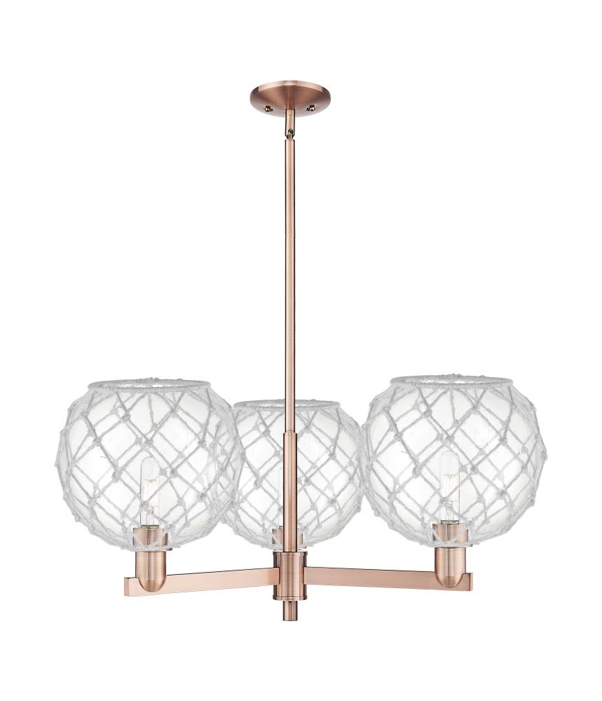 Farmhouse Rope - 3 Light - 32 inch - Antique Copper - Stem hung - Pendant