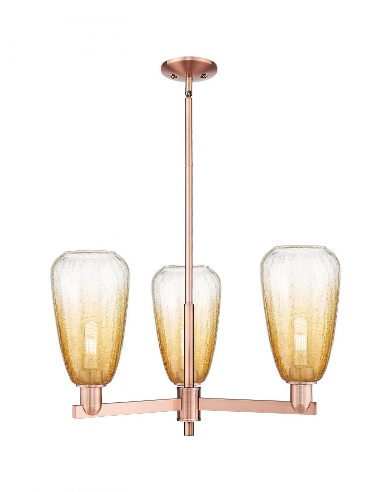 Brookhaven Almond - 3 Light - 18 inch - Antique Copper - Pendant