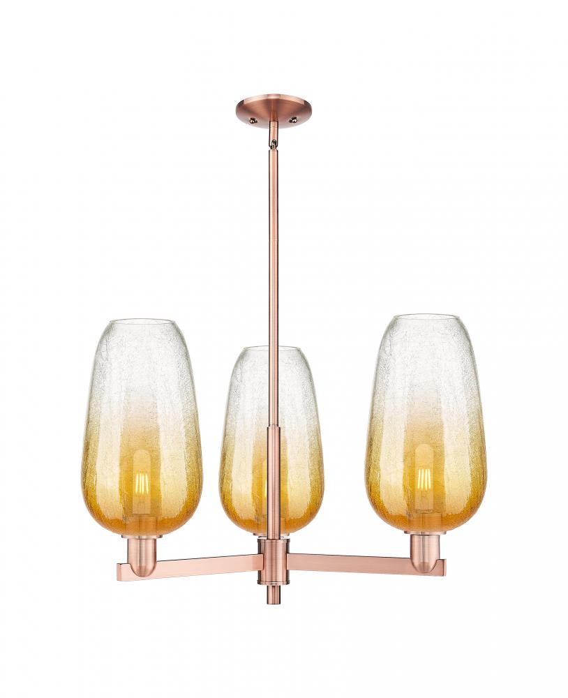 Brookhaven Flute - 3 Light - 18 inch - Antique Copper - Pendant