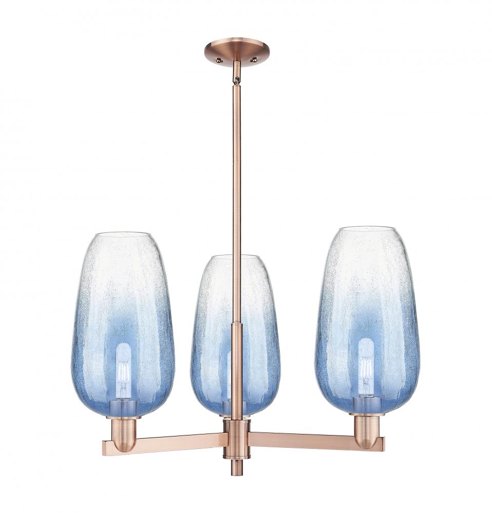 Brookhaven Flute - 3 Light - 18 inch - Antique Copper - Pendant