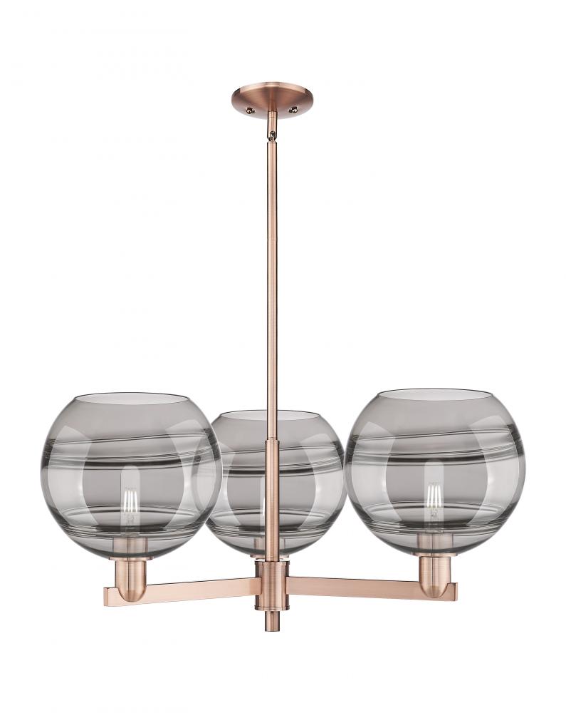 Rochester - 3 Light - 32 inch - Antique Copper - Stem hung - Pendant