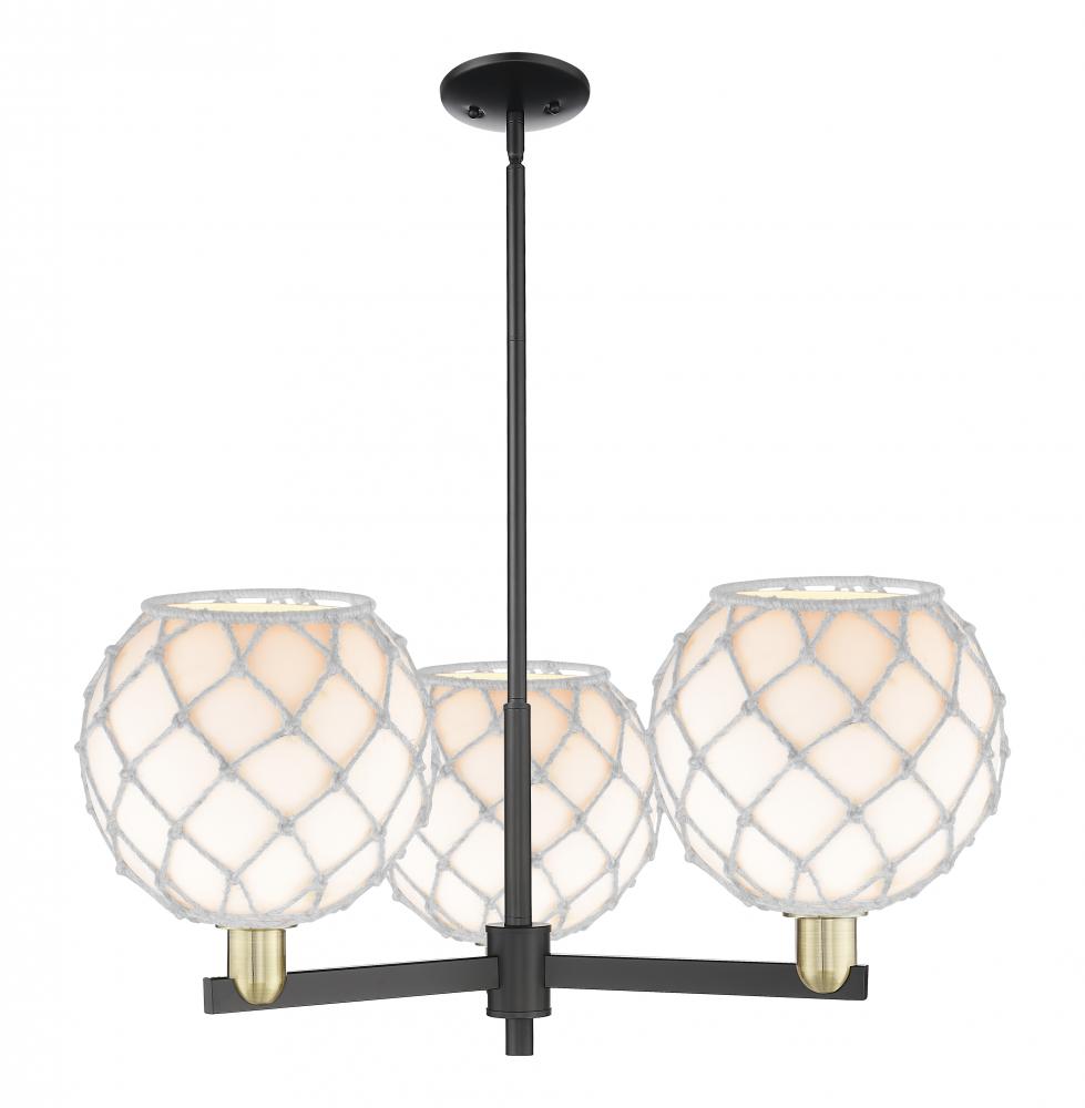 Farmhouse Rope - 3 Light - 32 inch - Black Antique Brass - Stem hung - Pendant