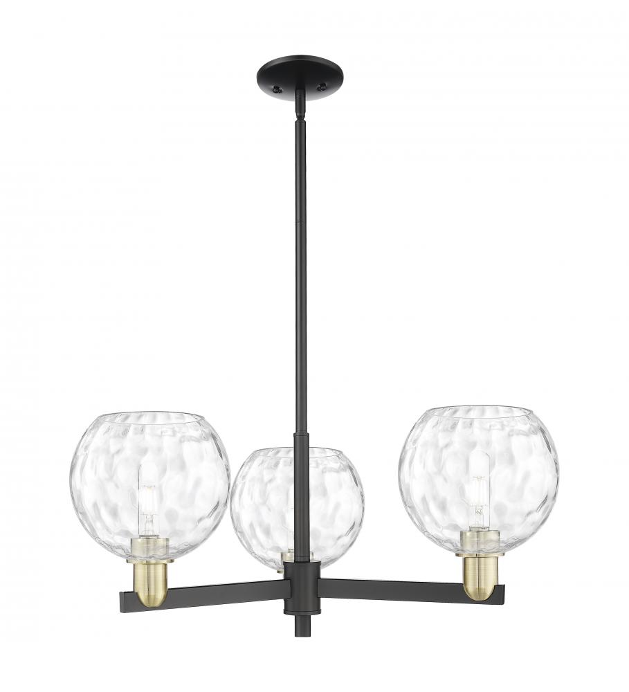 Athens Water Glass - 3 Light - 30 inch - Black Antique Brass - Stem hung - Pendant
