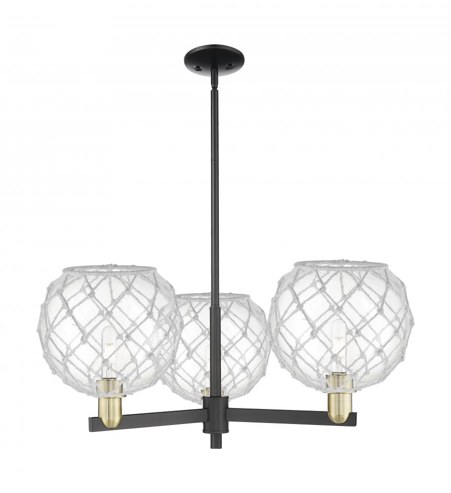 Farmhouse Rope - 3 Light - 32 inch - Black Antique Brass - Stem hung - Pendant