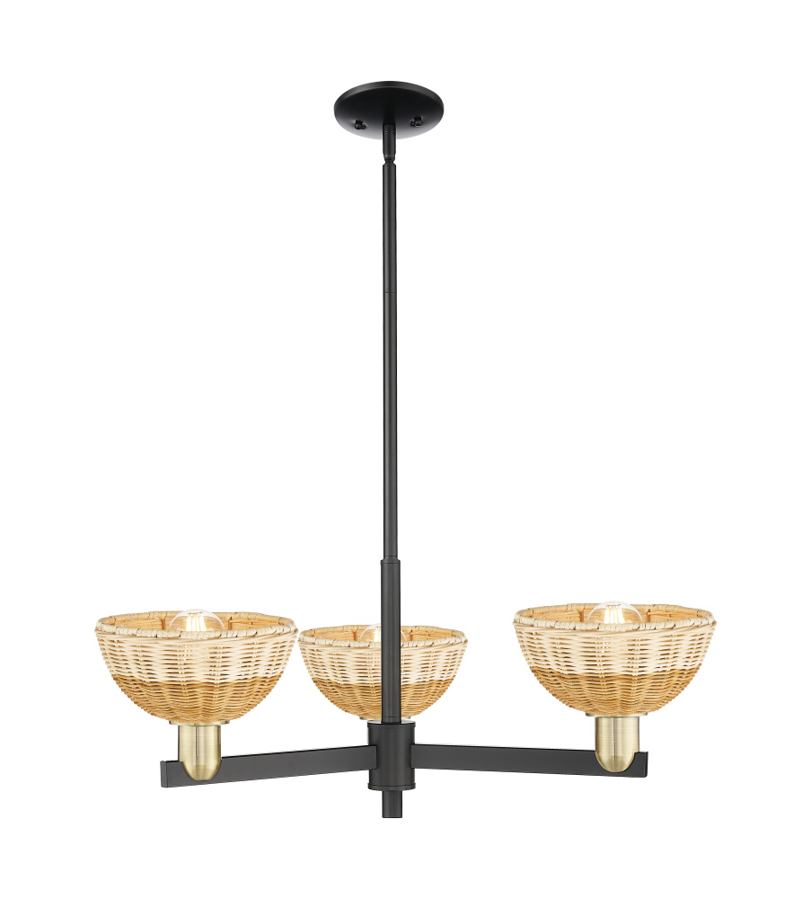 Natural Ballston Dome - 3 Light - 18 inch - Black Antique Brass - Pendant