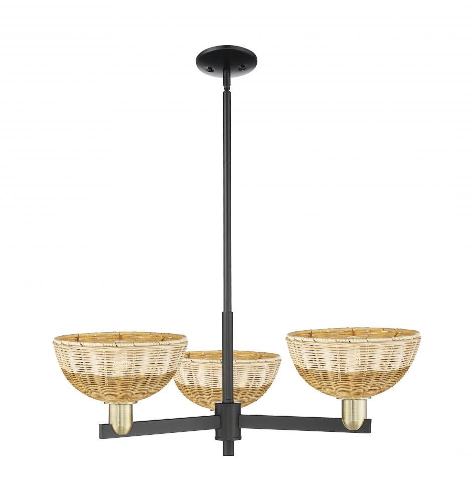 Bristol Natural II - 3 Light - 31 inch - Black Antique Brass - Stem hung - Pendant
