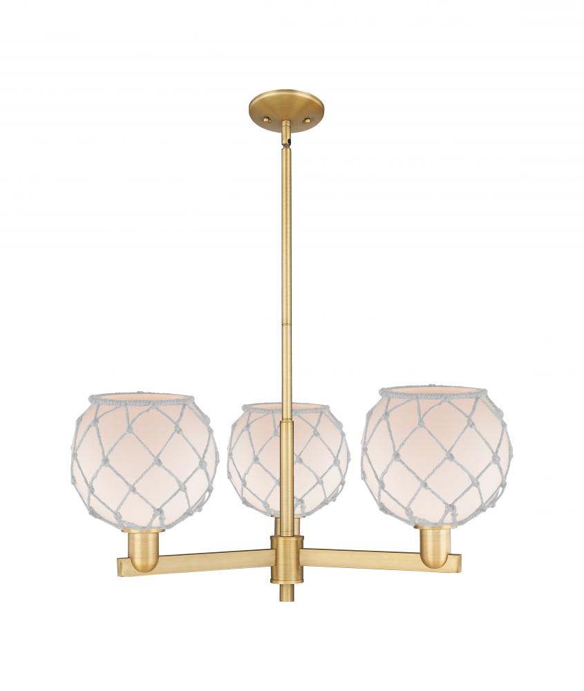 Farmhouse Rope - 3 Light - 30 inch - Brushed Brass - Stem hung - Pendant