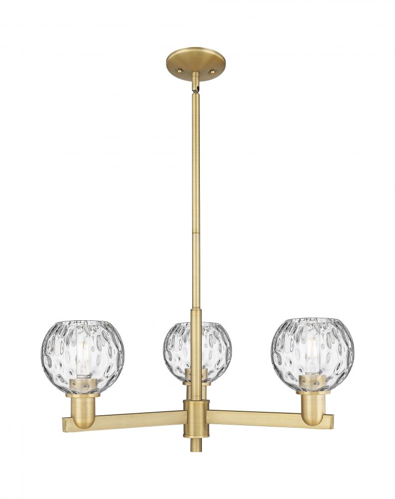 Athens Water Glass - 3 Light - 28 inch - Brushed Brass - Stem hung - Pendant