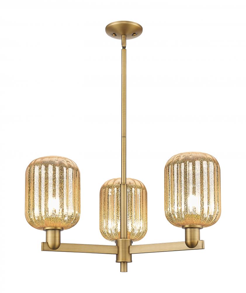 Preston Cylinder - 3 Light - 18 inch - Brushed Brass - Pendant