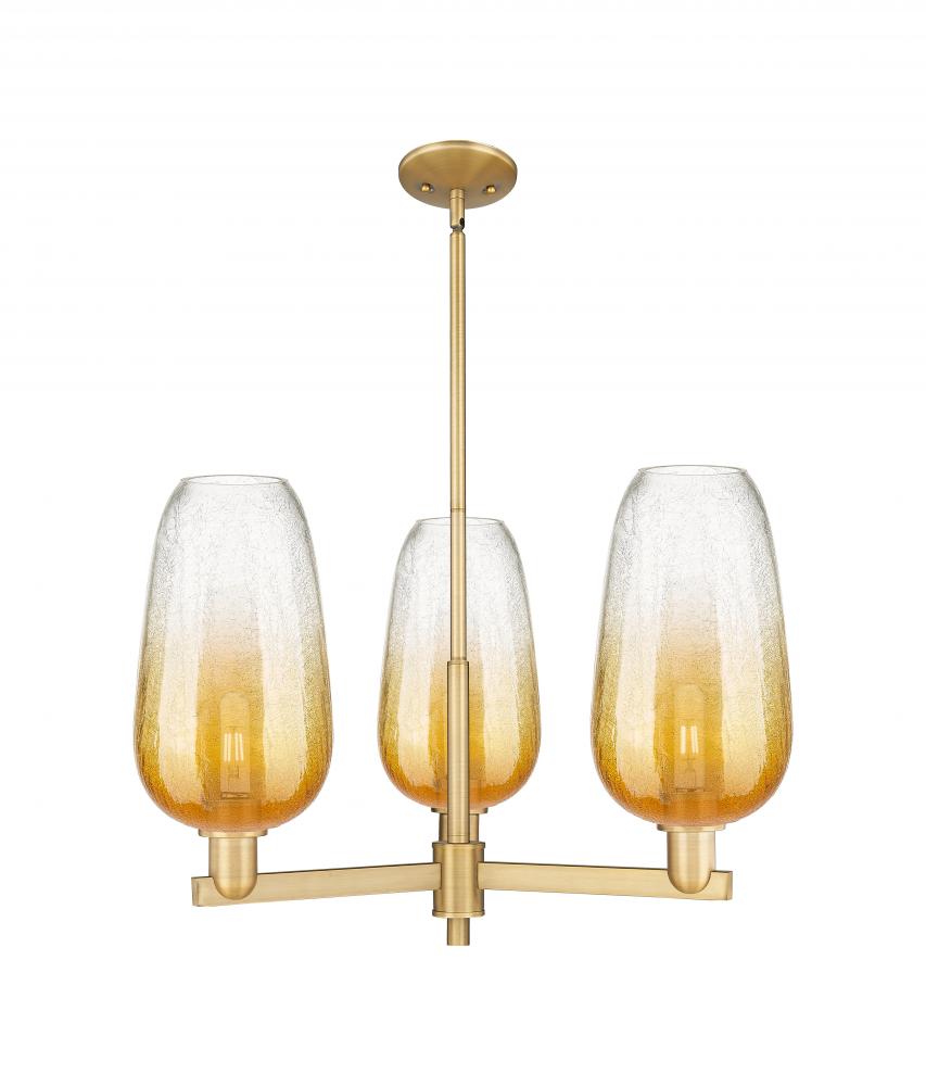 Brookhaven Flute - 3 Light - 18 inch - Brushed Brass - Pendant