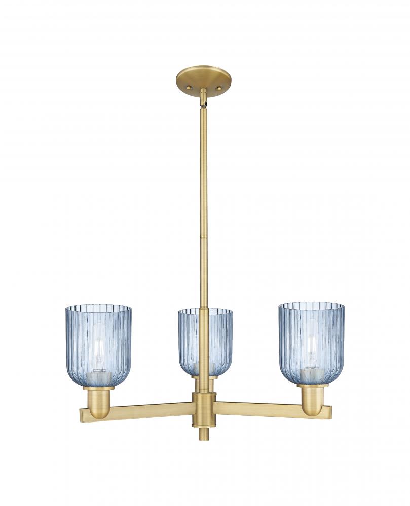 Bridal Veil - 3 Light - 18 inch - Brushed Brass - Pendant