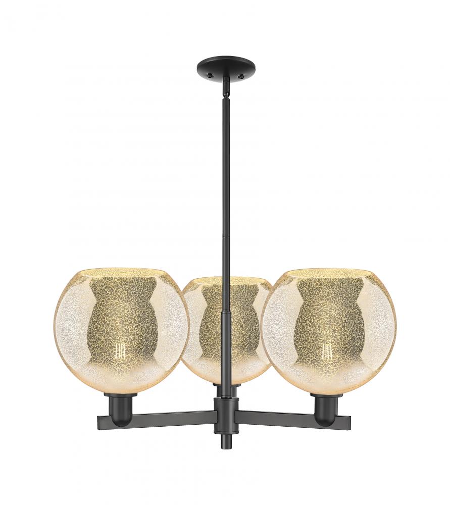 Athens - 3 Light - 32 inch - Matte Black - Stem hung - Pendant