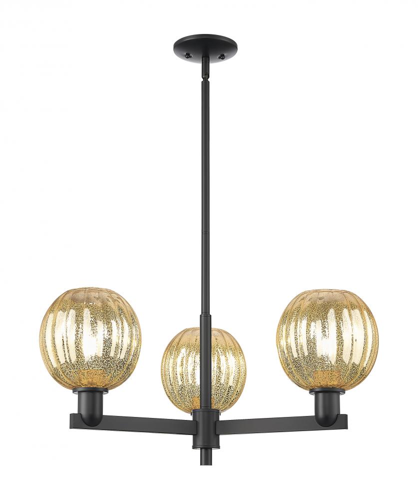 Preston Globe - 3 Light - 18 inch - Matte Black - Pendant