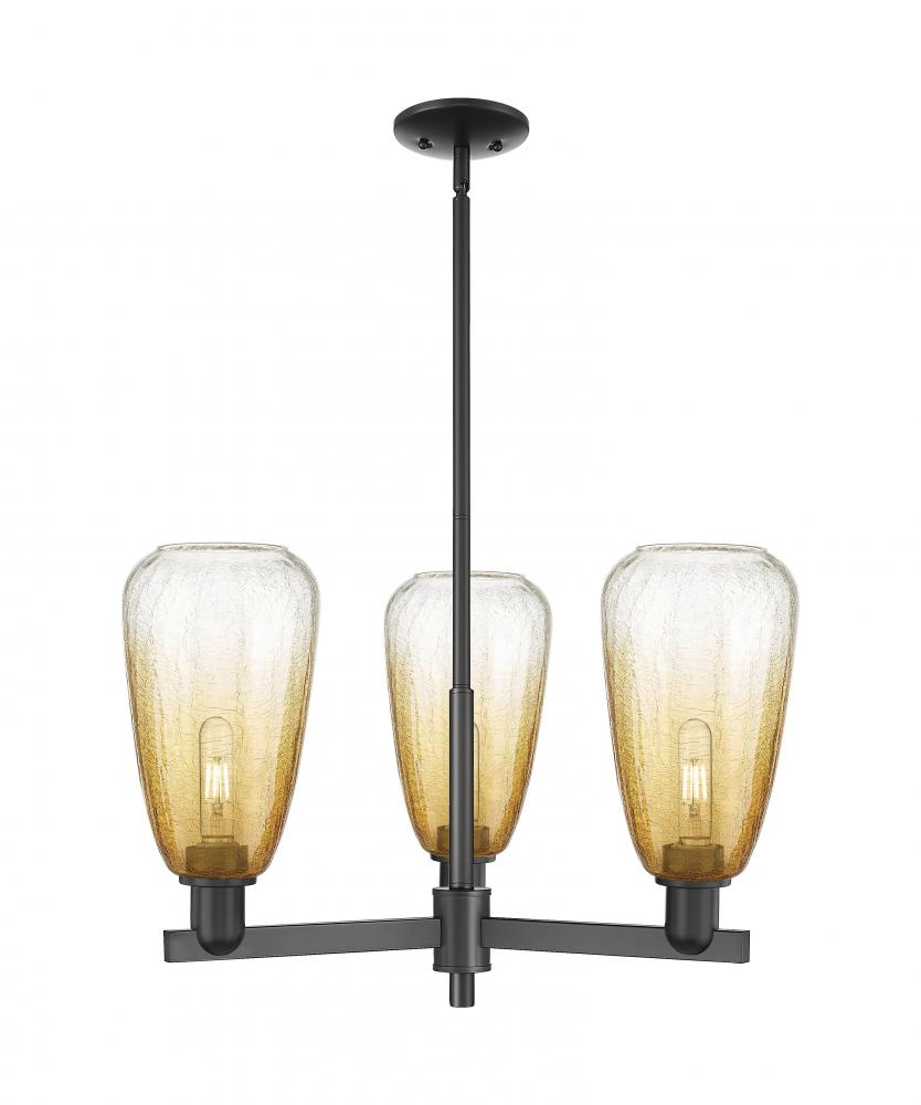 Brookhaven Almond - 3 Light - 18 inch - Matte Black - Pendant