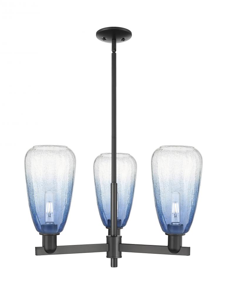 Brookhaven Almond - 3 Light - 18 inch - Matte Black - Pendant