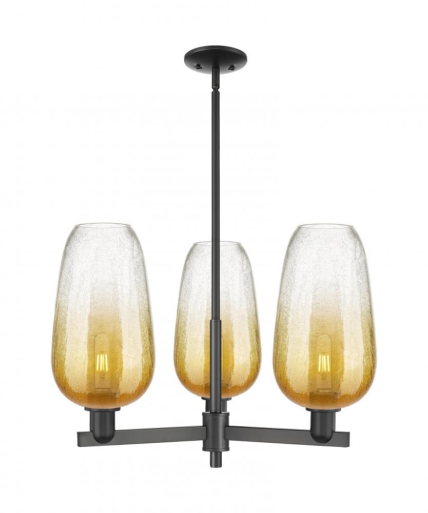 Brookhaven Flute - 3 Light - 18 inch - Matte Black - Pendant