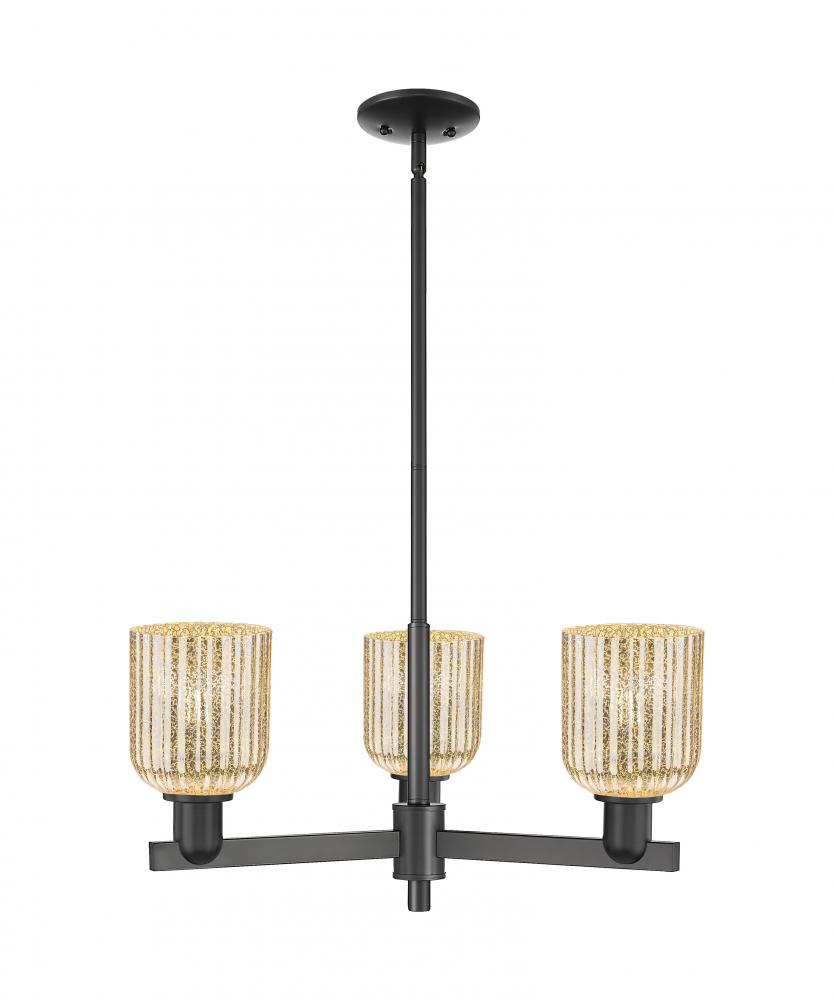 Bridal Veil - 3 Light - 18 inch - Matte Black - Pendant