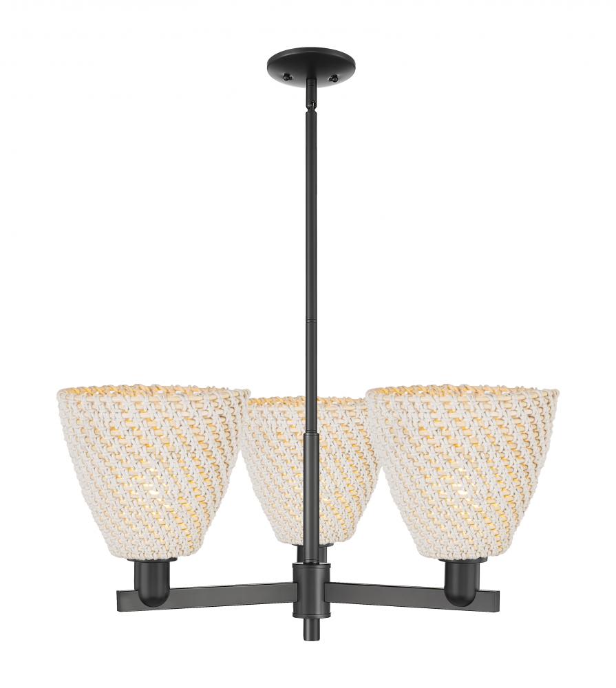 Bristol Natural - 3 Light - 31 inch - Matte Black - Stem hung - Pendant